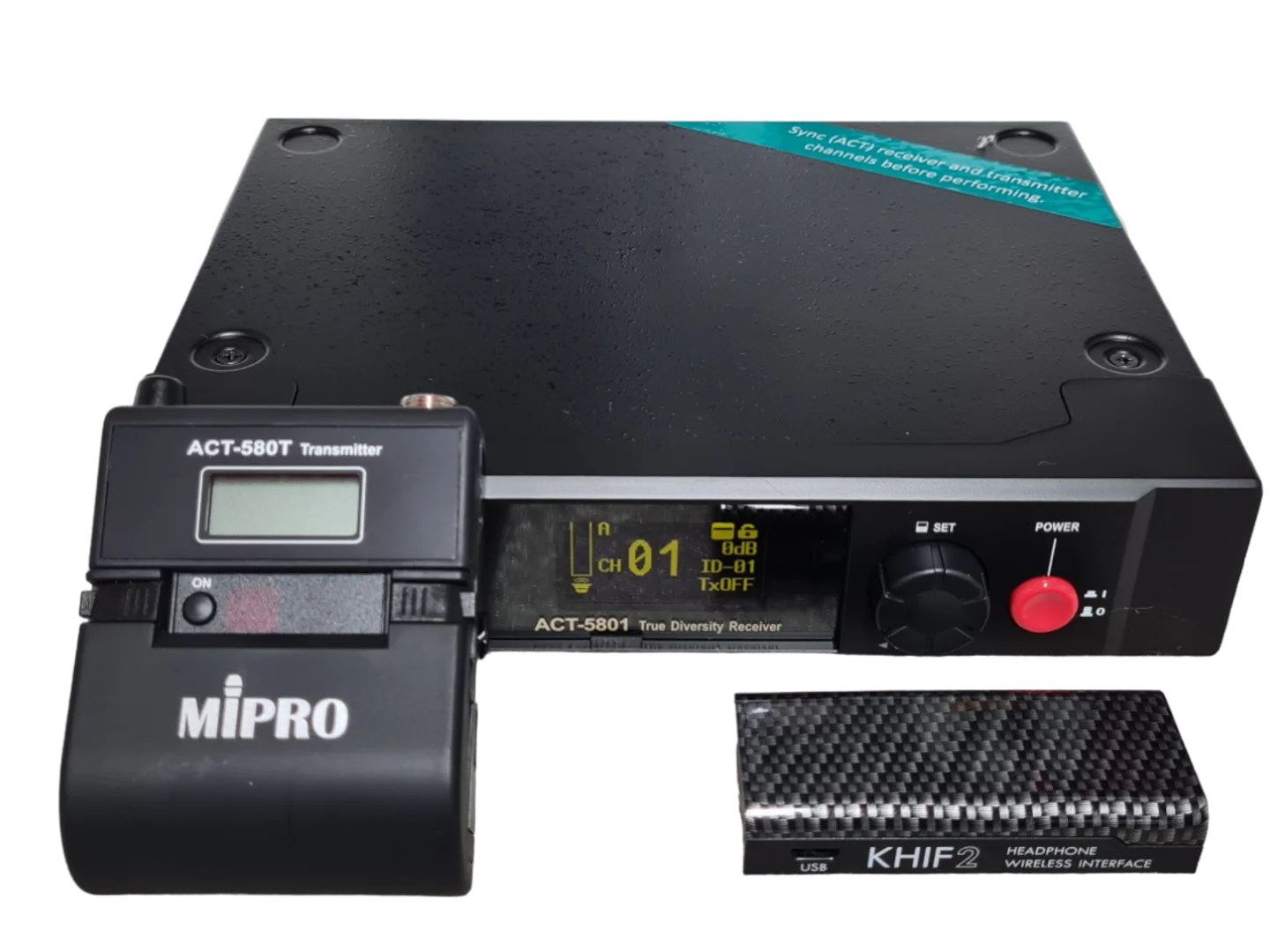 Mipro Funksendeanlage mit Taschensender und LIMEX Kopfhörer-Interface Einbauversion